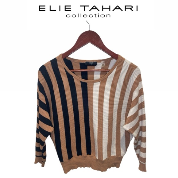 Elie Tahari Tops - TAHARI
Striped Rib Knit Sweater
Size M